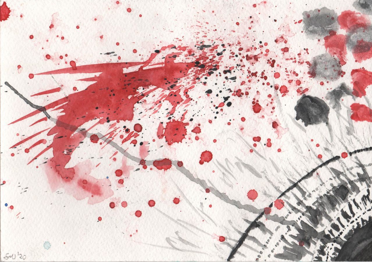 Aquarell "bloodshot" von Heiko Scheidweiler