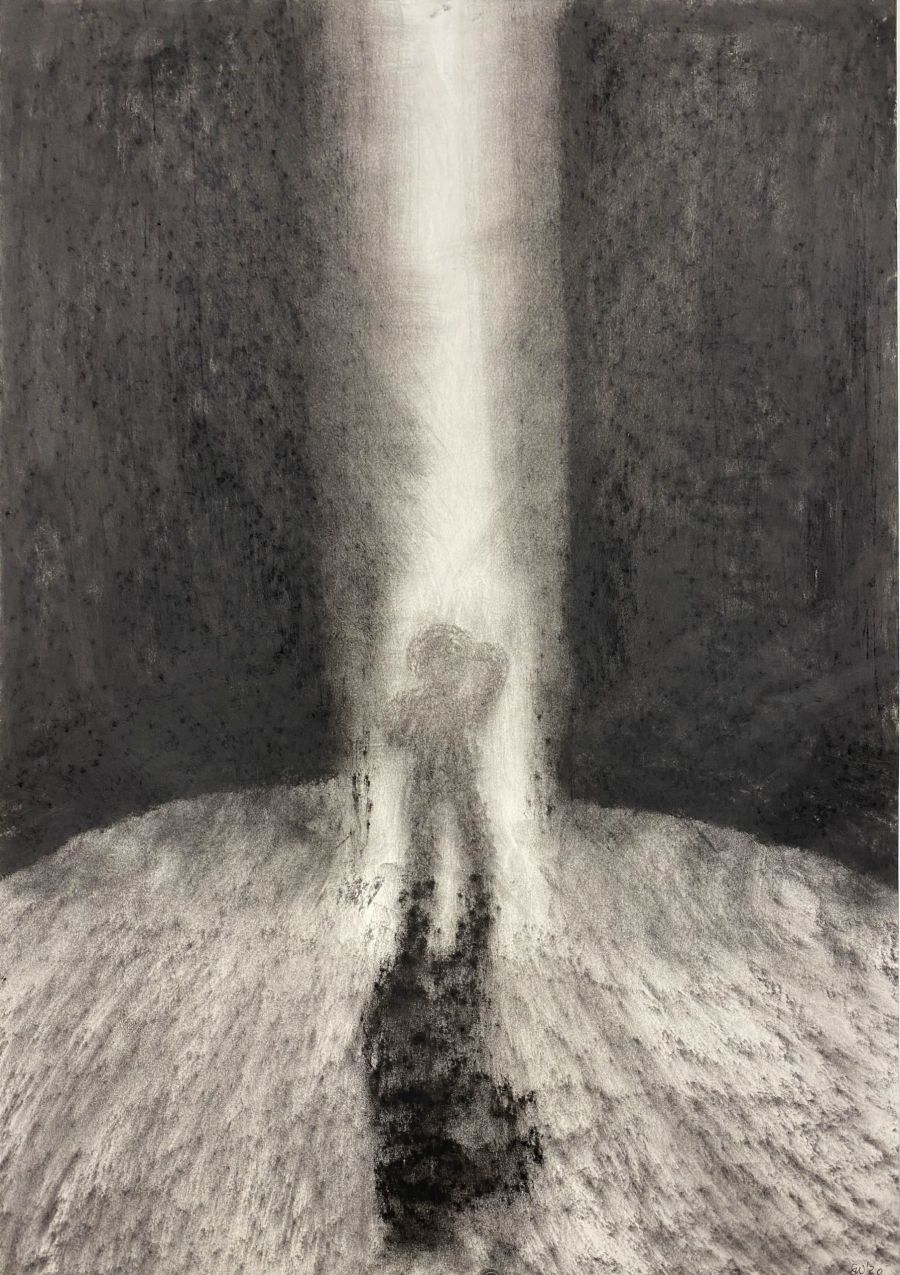 Kohlezeichnung "beam" von Heiko Scheidweiler