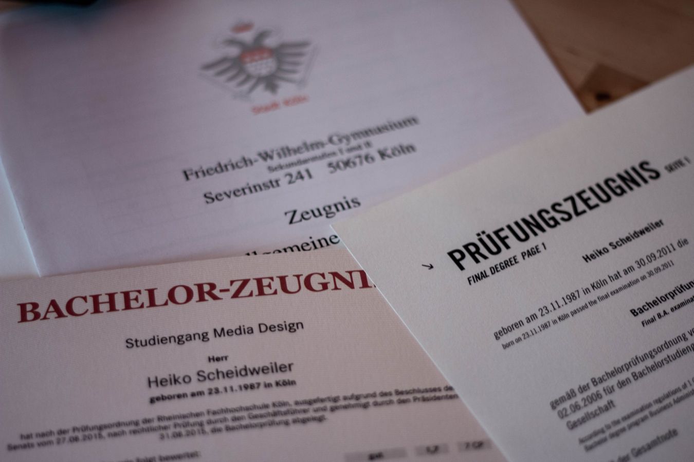 Zeugnisse von Heiko Scheidweiler